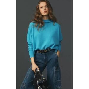 Anthropologie The Shea Oversized Boxy Cashmere Sweater By Maeve Blue Small